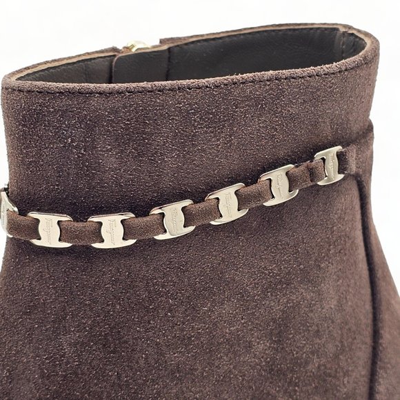 Salvatore Ferragamo Ghila Suede Ankle Boots - Picture 6 of 13